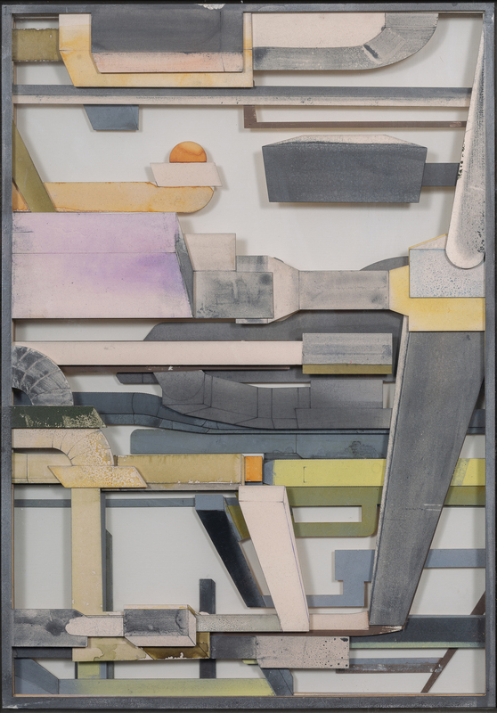 Industrial landscape, (Paper relief Drawing)