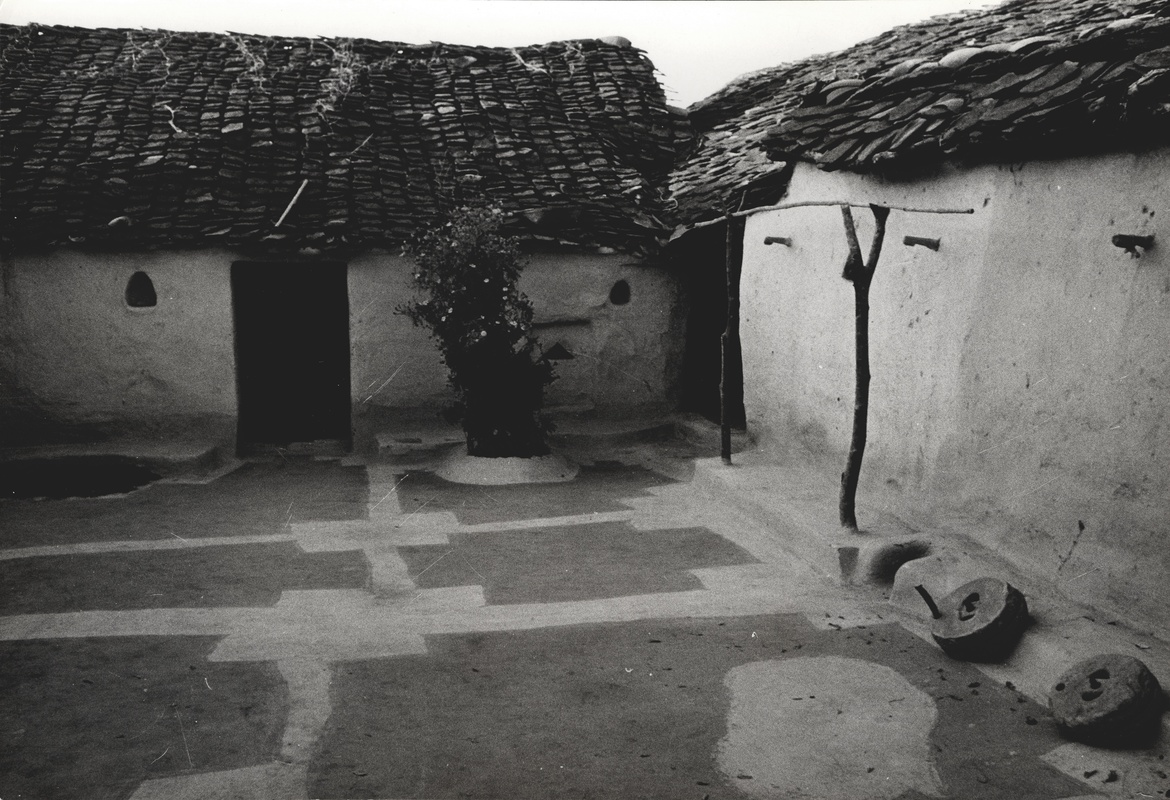 Photograph from Bollingen travels: Imphal, Manipur, India, c. 1949-50 (Huts with patterned floor)