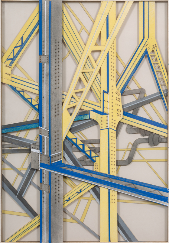 Industrial landscape, (Paper relief Drawing)